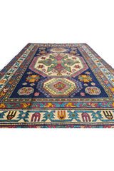 Authentic Hand Knotted Vintage Azarbaijan Wool Area Rug 7.0 x 4.10 Ft (1166 Ger-4)