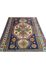Authentic Hand Knotted Vintage Azarbaijan Wool Area Rug 7.0 x 4.10 Ft (1166 Ger-4)