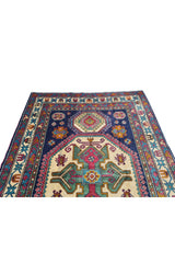 Authentic Hand Knotted Vintage Azarbaijan Wool Area Rug 7.0 x 4.10 Ft (1166 Ger-4)