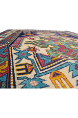 Authentic Hand Knotted Vintage Azarbaijan Wool Area Rug 7.0 x 4.10 Ft (1166 Ger-4)