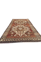 Authentic Hand Knotted Antique Kurdi Wool Area Rug 7.5 x 4.8 Ft (1196 Ger-4)