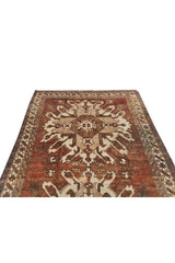 Authentic Hand Knotted Antique Kurdi Wool Area Rug 7.5 x 4.8 Ft (1196 Ger-4)