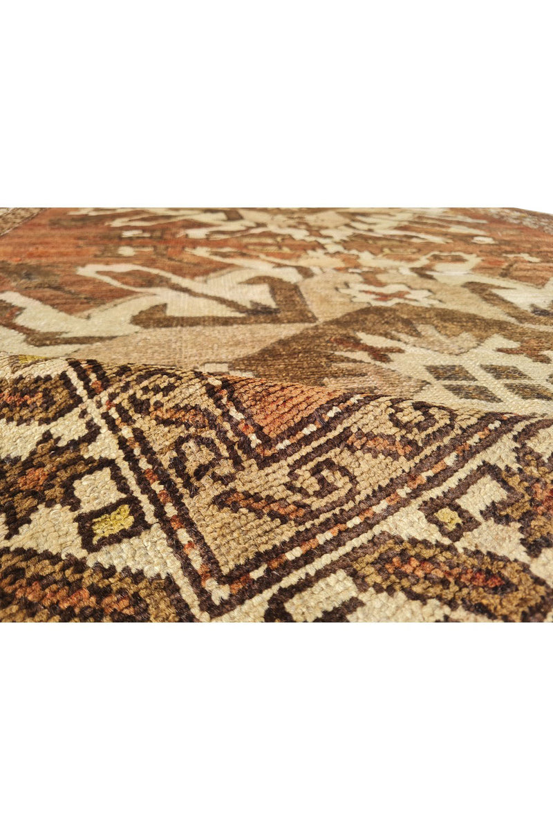Authentic Hand Knotted Antique Kurdi Wool Area Rug 7.5 x 4.8 Ft (1196 Ger-4)