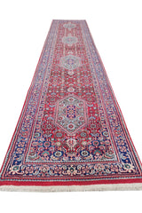 Amazing Hand Knotted Vintage Bijour Wool Area Runner Rug 12 x 3 Ft