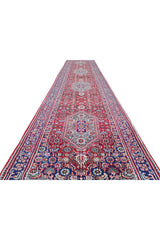 Amazing Hand Knotted Vintage Bijour Wool Area Runner Rug 12 x 3 Ft