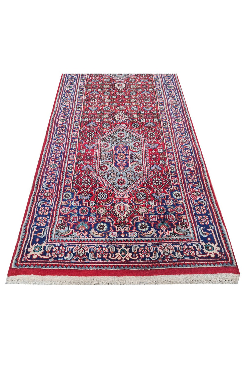 Amazing Hand Knotted Vintage Bijour Wool Area Runner Rug 12 x 3 Ft