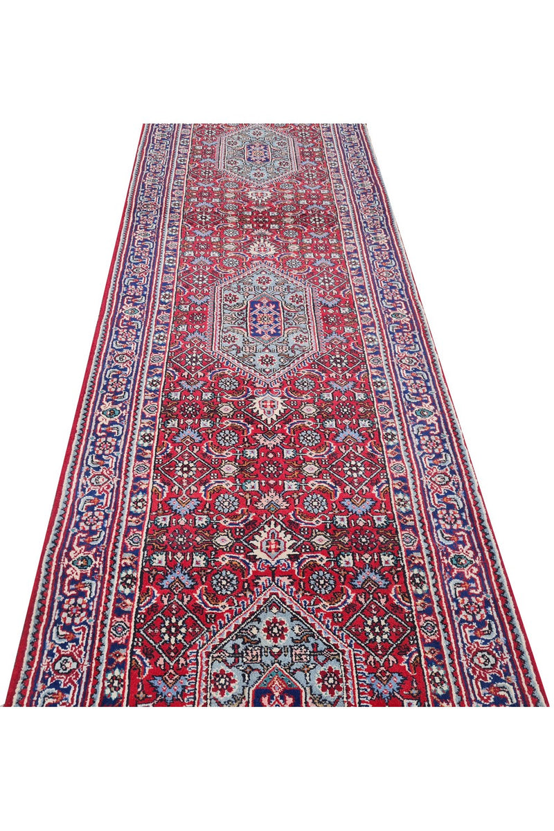 Amazing Hand Knotted Vintage Bijour Wool Area Runner Rug 12 x 3 Ft