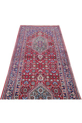 Amazing Hand Knotted Vintage Bijour Wool Area Runner Rug 12 x 3 Ft
