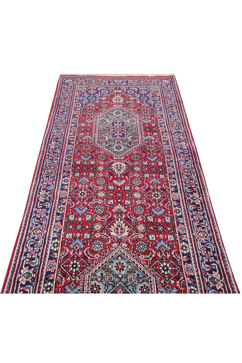 Amazing Hand Knotted Vintage Bijour Wool Area Runner Rug 12 x 3 Ft