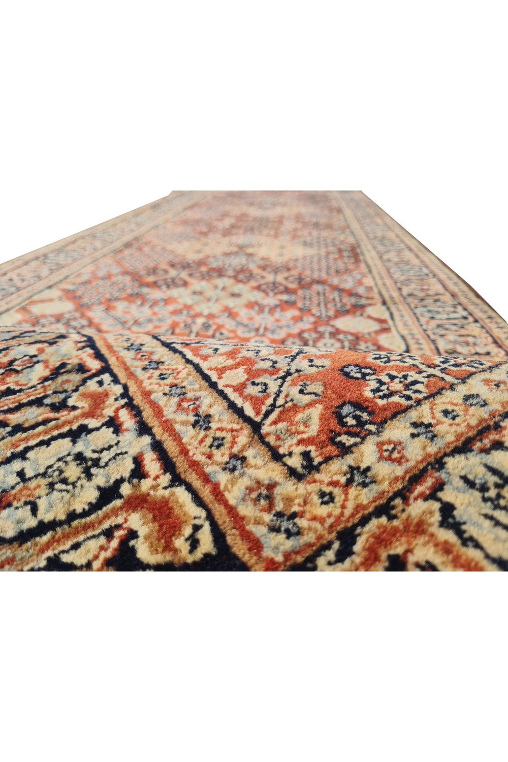 Amazing Hand Knotted Vintage Indo Wool Area Runner Rug 12 x 3 Ft