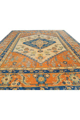Authentic Hand Knotted Antique Kurdi Wool Area Rug 7.7 x 6.8 Ft (1392 Ger-4)