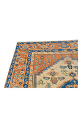 Authentic Hand Knotted Antique Kurdi Wool Area Rug 7.7 x 6.8 Ft (1392 Ger-4)