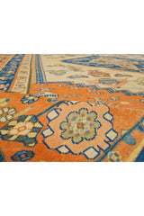 Authentic Hand Knotted Antique Kurdi Wool Area Rug 7.7 x 6.8 Ft (1392 Ger-4)