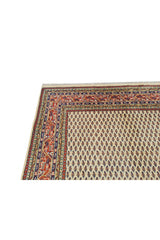 Authentic Hand Knotted Vintage Badam Gul Wool Area Rug 7.11 x 5.5 Ft (1422 Ger-4)