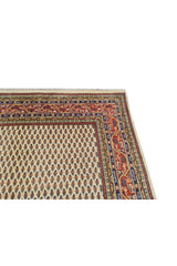 Authentic Hand Knotted Vintage Badam Gul Wool Area Rug 7.11 x 5.5 Ft (1422 Ger-4)