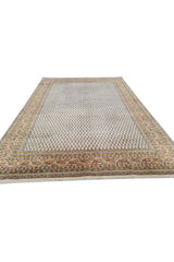 Authentic Hand Knotted Vintage Badam Gul Wool Area Rug 7.10 x 5.7 Ft (1424 Ger-4)