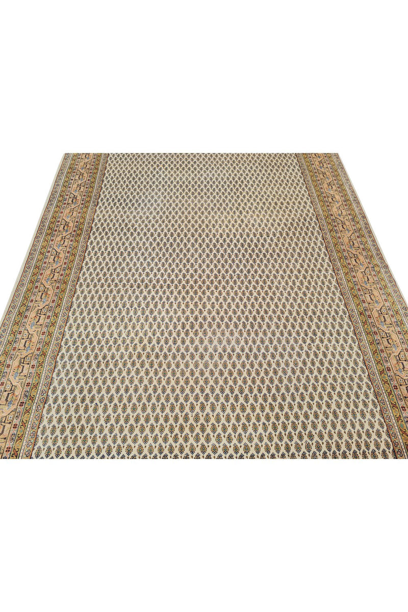 Authentic Hand Knotted Vintage Badam Gul Wool Area Rug 7.10 x 5.7 Ft (1424 Ger-4)