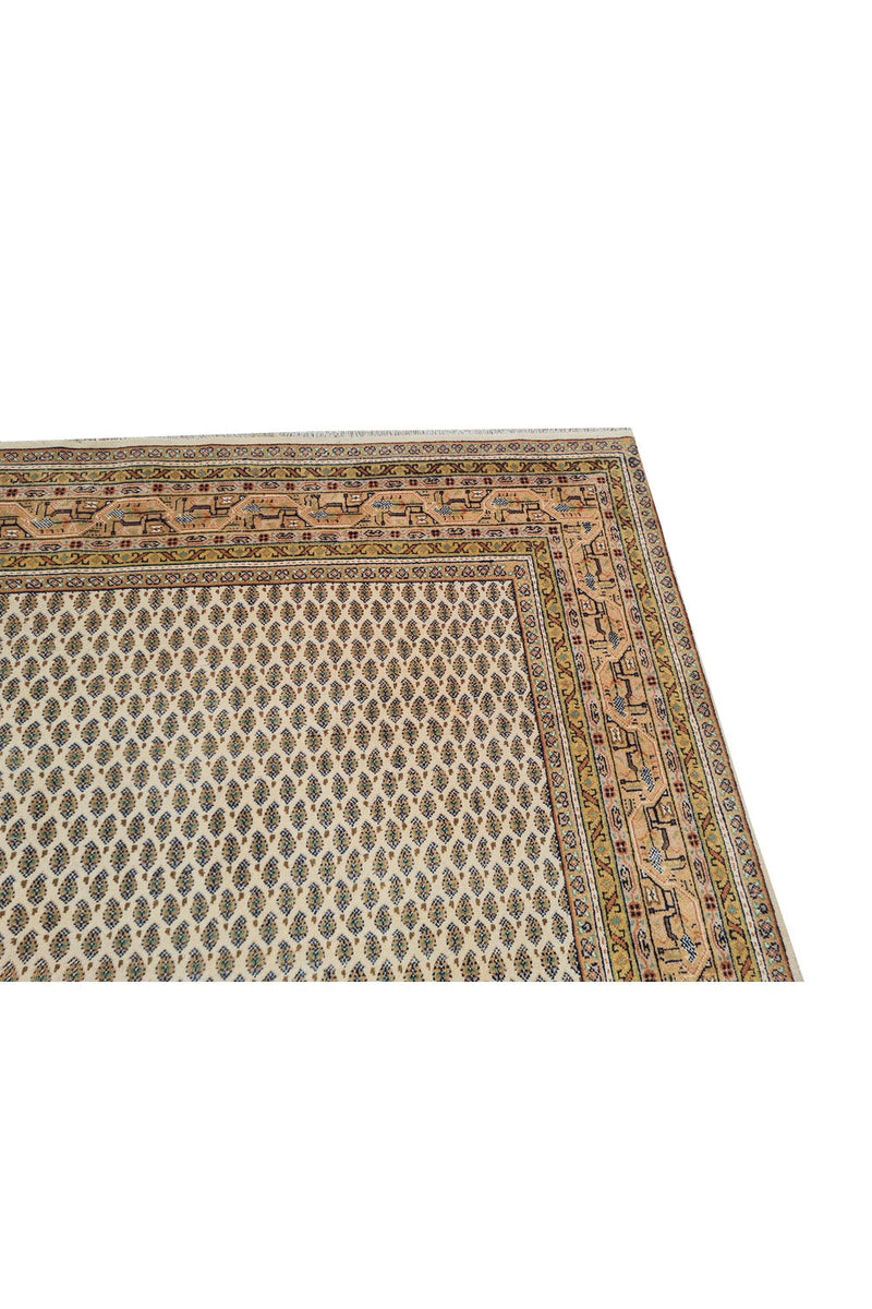 Authentic Hand Knotted Vintage Badam Gul Wool Area Rug 7.10 x 5.7 Ft (1424 Ger-4)
