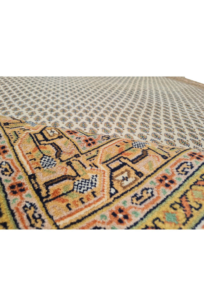 Authentic Hand Knotted Vintage Badam Gul Wool Area Rug 7.10 x 5.7 Ft (1424 Ger-4)