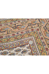 Authentic Hand Knotted Vintage Badam Gul Wool Area Rug 7.10 x 5.7 Ft (1424 Ger-4)