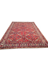 Authentic Hand Knotted Vintage Azarbaijan Wool Area Rug 7.8 x 5.5 Ft (1426 Ger-4)