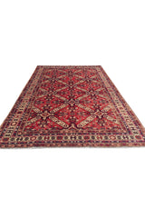 Authentic Hand Knotted Vintage Azarbaijan Wool Area Rug 7.8 x 5.5 Ft (1426 Ger-4)