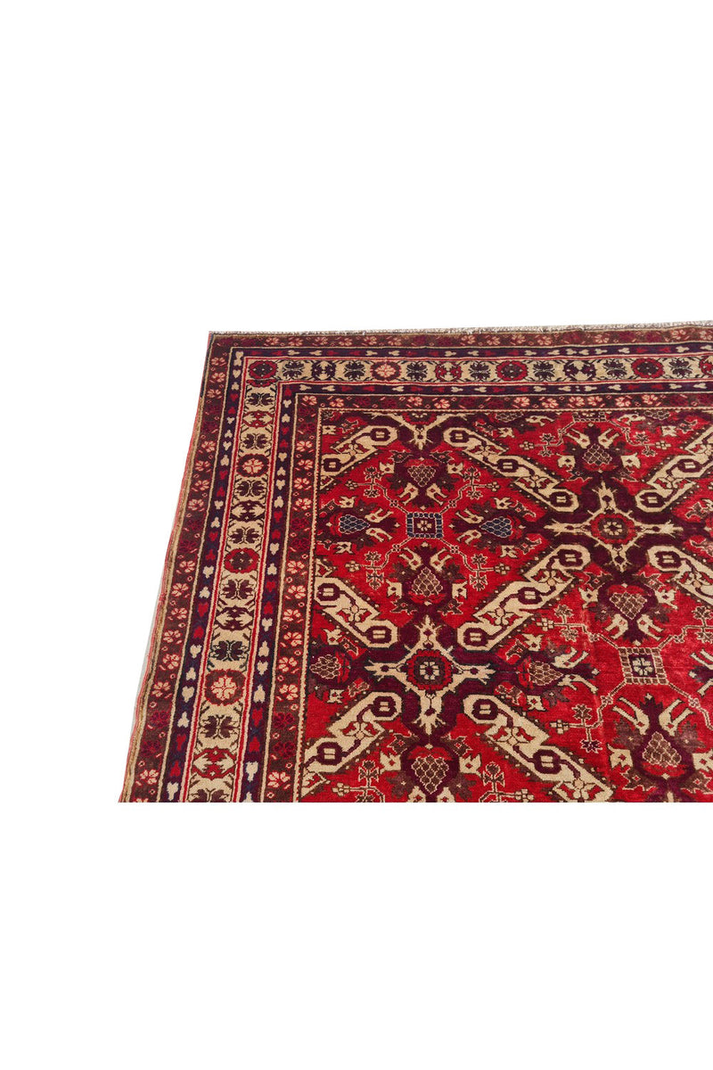 Authentic Hand Knotted Vintage Azarbaijan Wool Area Rug 7.8 x 5.5 Ft (1426 Ger-4)