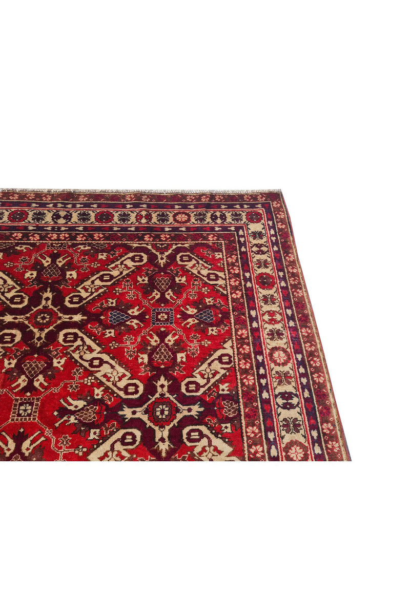 Authentic Hand Knotted Vintage Azarbaijan Wool Area Rug 7.8 x 5.5 Ft (1426 Ger-4)