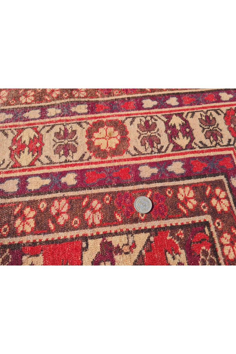 Authentic Hand Knotted Vintage Azarbaijan Wool Area Rug 7.8 x 5.5 Ft (1426 Ger-4)