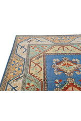 Authentic Hand Knotted Vintage Kurdi Wool Area Rug 10.1 x 6.8 Ft (1427 Ger-4)