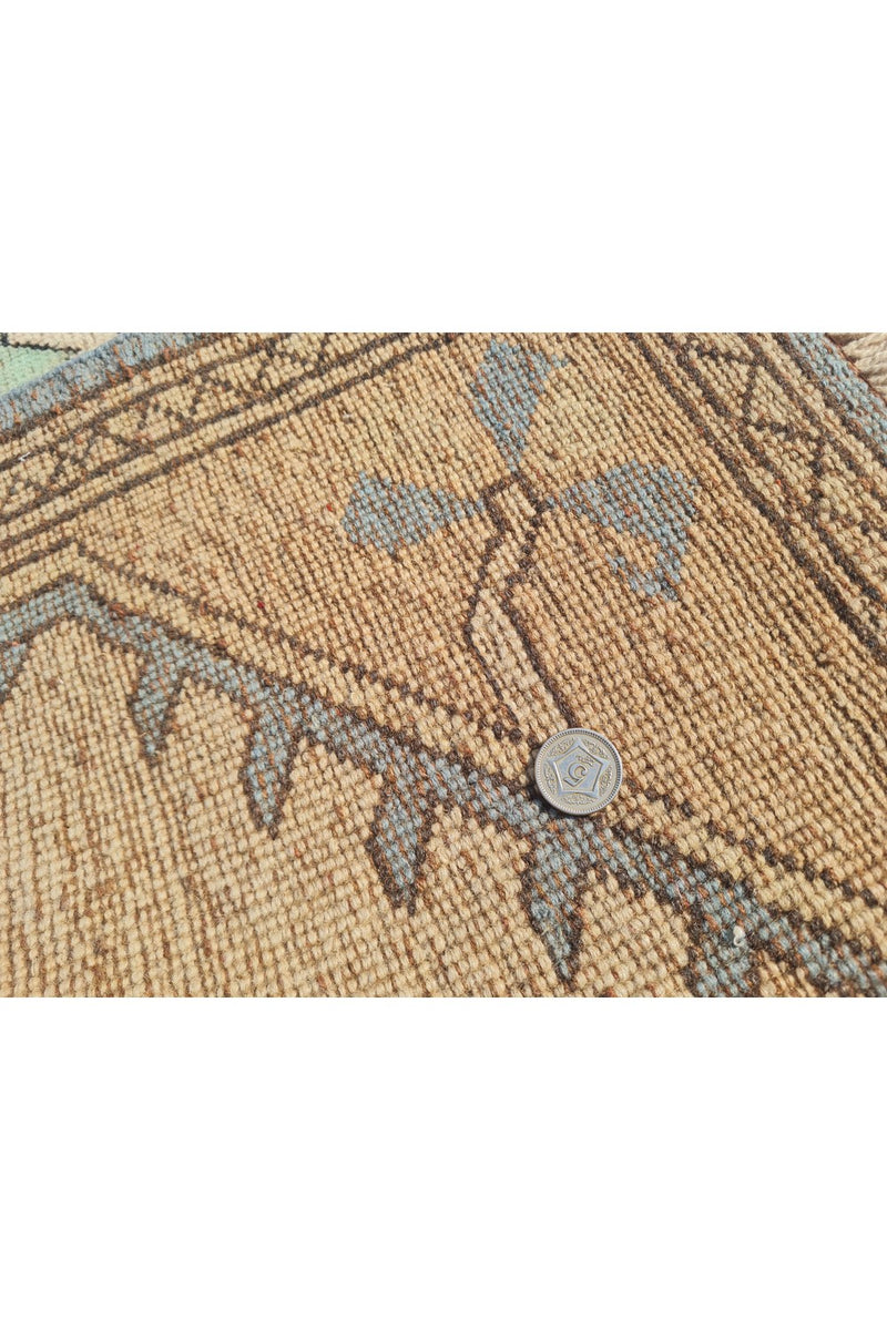 Authentic Hand Knotted Vintage Kurdi Wool Area Rug 10.1 x 6.8 Ft (1427 Ger-4)