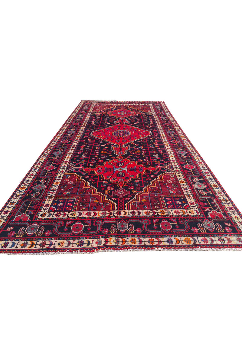 Authentic Hand Knotted Vintage Hamidoun Wool Area Rug 10.10 x 5.4 Ft (1430 Ger-4)