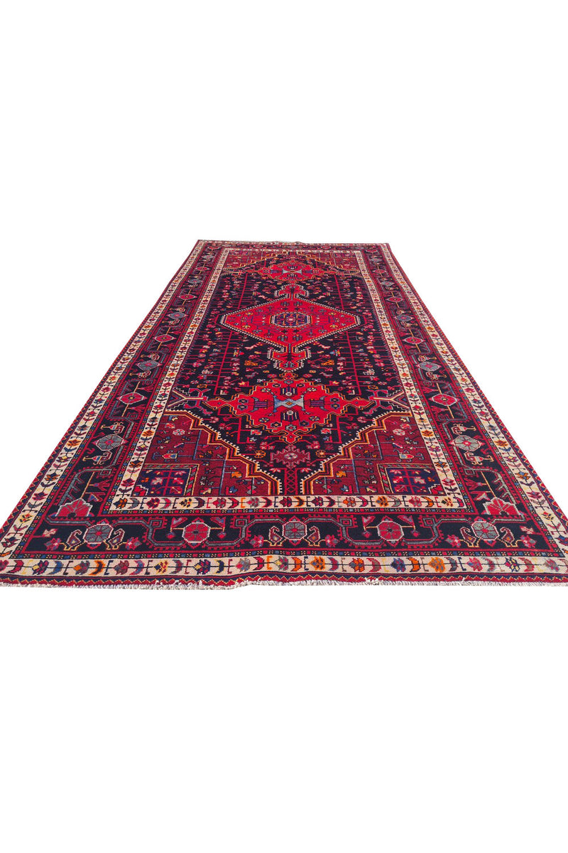 Authentic Hand Knotted Vintage Hamidoun Wool Area Rug 10.10 x 5.4 Ft (1430 Ger-4)