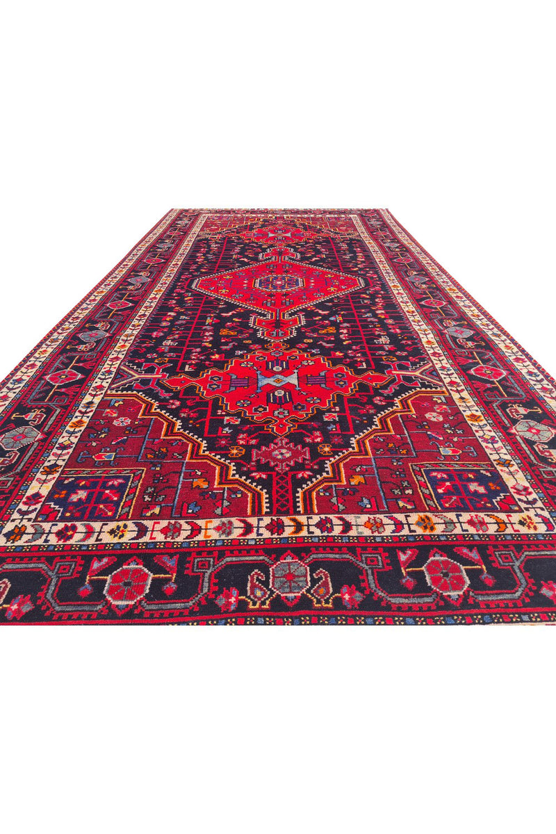 Authentic Hand Knotted Vintage Hamidoun Wool Area Rug 10.10 x 5.4 Ft (1430 Ger-4)