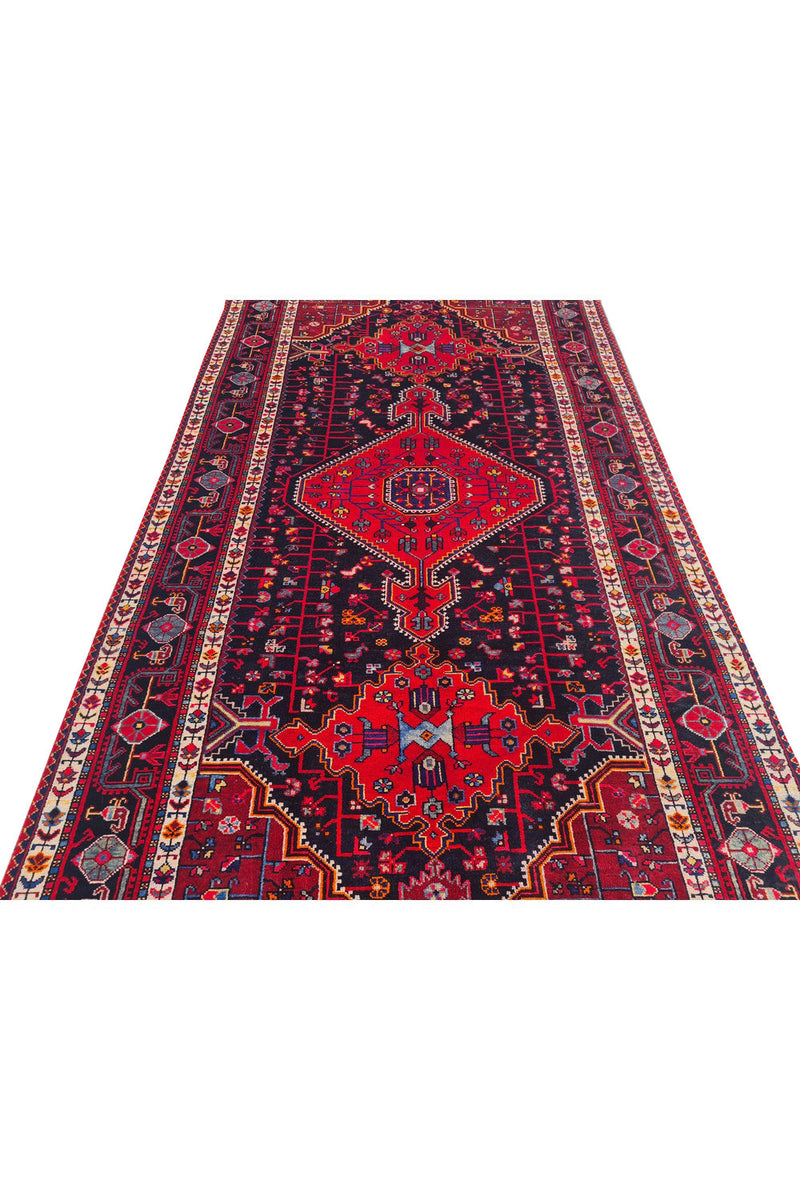 Authentic Hand Knotted Vintage Hamidoun Wool Area Rug 10.10 x 5.4 Ft (1430 Ger-4)