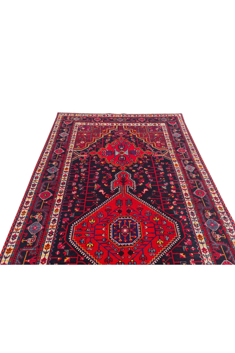 Authentic Hand Knotted Vintage Hamidoun Wool Area Rug 10.10 x 5.4 Ft (1430 Ger-4)