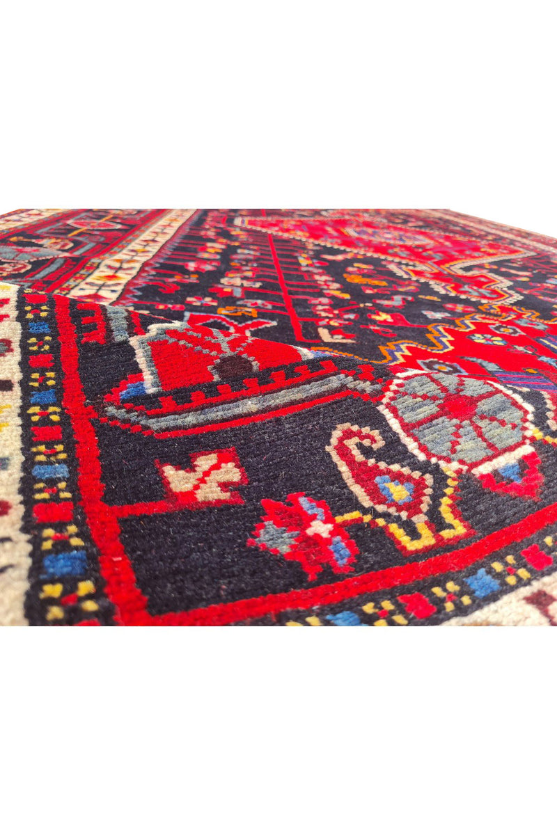 Authentic Hand Knotted Vintage Hamidoun Wool Area Rug 10.10 x 5.4 Ft (1430 Ger-4)