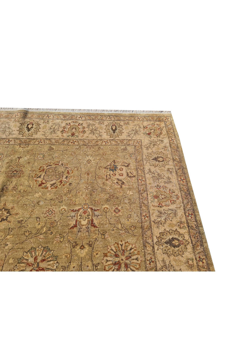 Authentic Hand Knotted Vintage Indo Chobi Wool Area Rug 9.9 x 6.6 Ft (1431 Ger-4)
