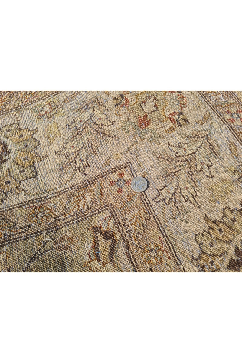 Authentic Hand Knotted Vintage Indo Chobi Wool Area Rug 9.9 x 6.6 Ft (1431 Ger-4)