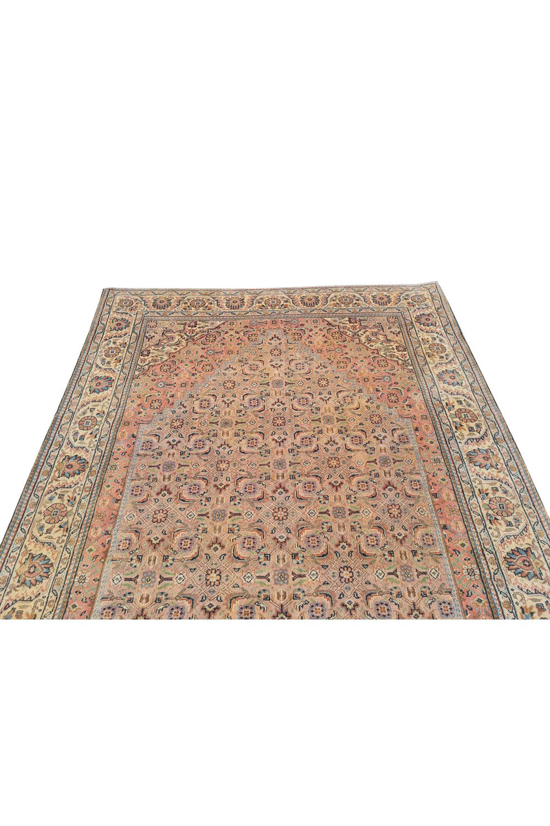 Authentic Hand Knotted Vintage Bijour Wool Area Rug 7.8 x 5.2 Ft (1438 Ger-4)
