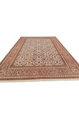 Authentic Hand Knotted Vintage Indo Wool Area Rug 9.7 x 6.6 Ft (1440 Ger-4)