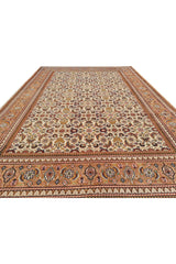 Authentic Hand Knotted Vintage Indo Wool Area Rug 9.7 x 6.6 Ft (1440 Ger-4)