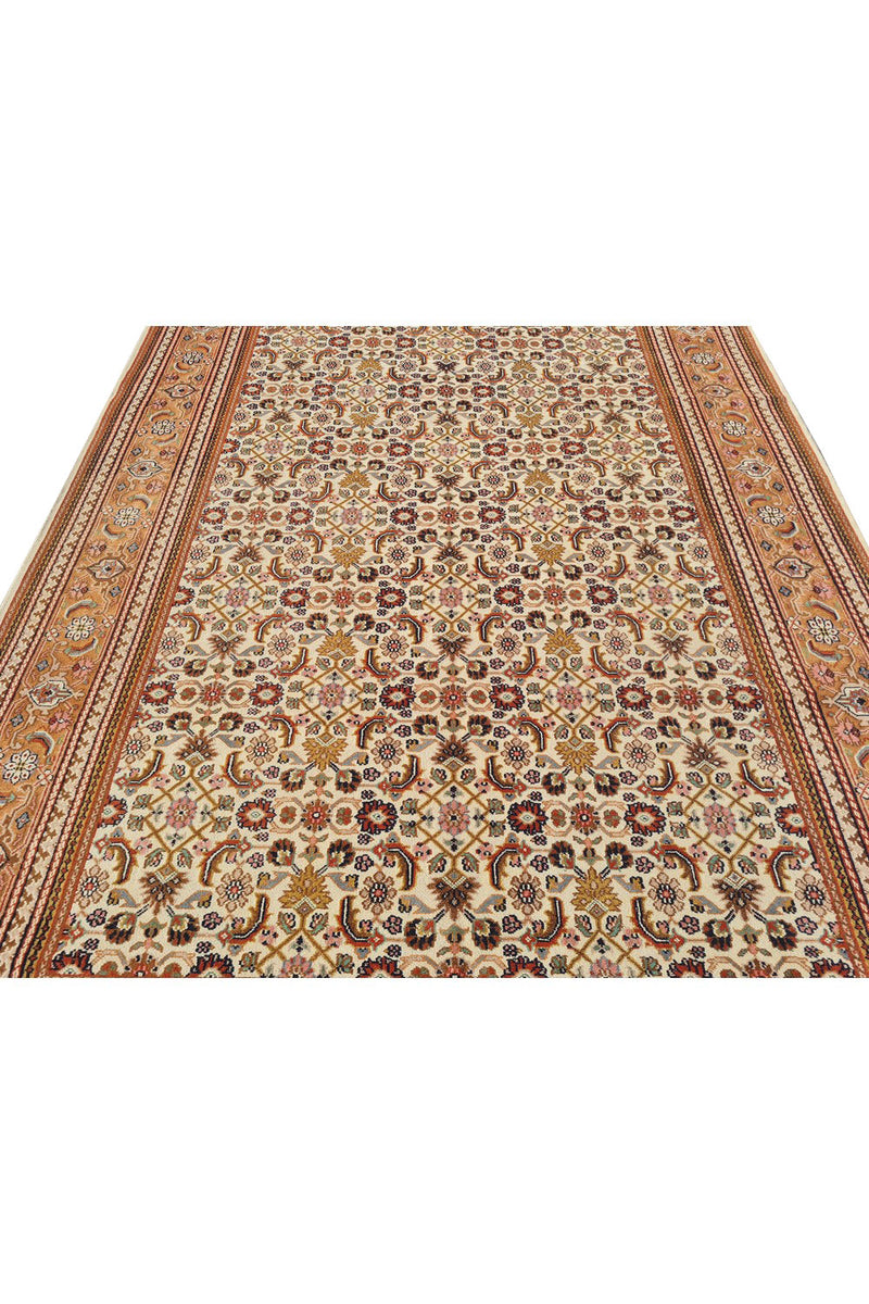 Authentic Hand Knotted Vintage Indo Wool Area Rug 9.7 x 6.6 Ft (1440 Ger-4)