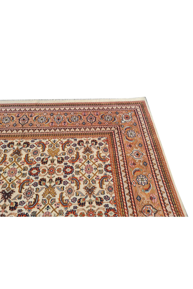 Authentic Hand Knotted Vintage Indo Wool Area Rug 9.7 x 6.6 Ft (1440 Ger-4)