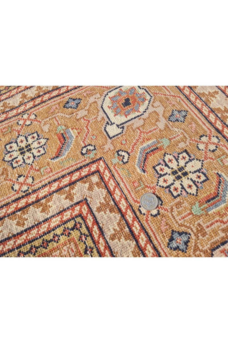 Authentic Hand Knotted Vintage Indo Wool Area Rug 9.7 x 6.6 Ft (1440 Ger-4)