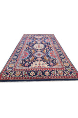 Authentic Hand Knotted Vintage Saroukh Wool Area Rug 7.7 x 4.6 Ft (1442 Ger-4)