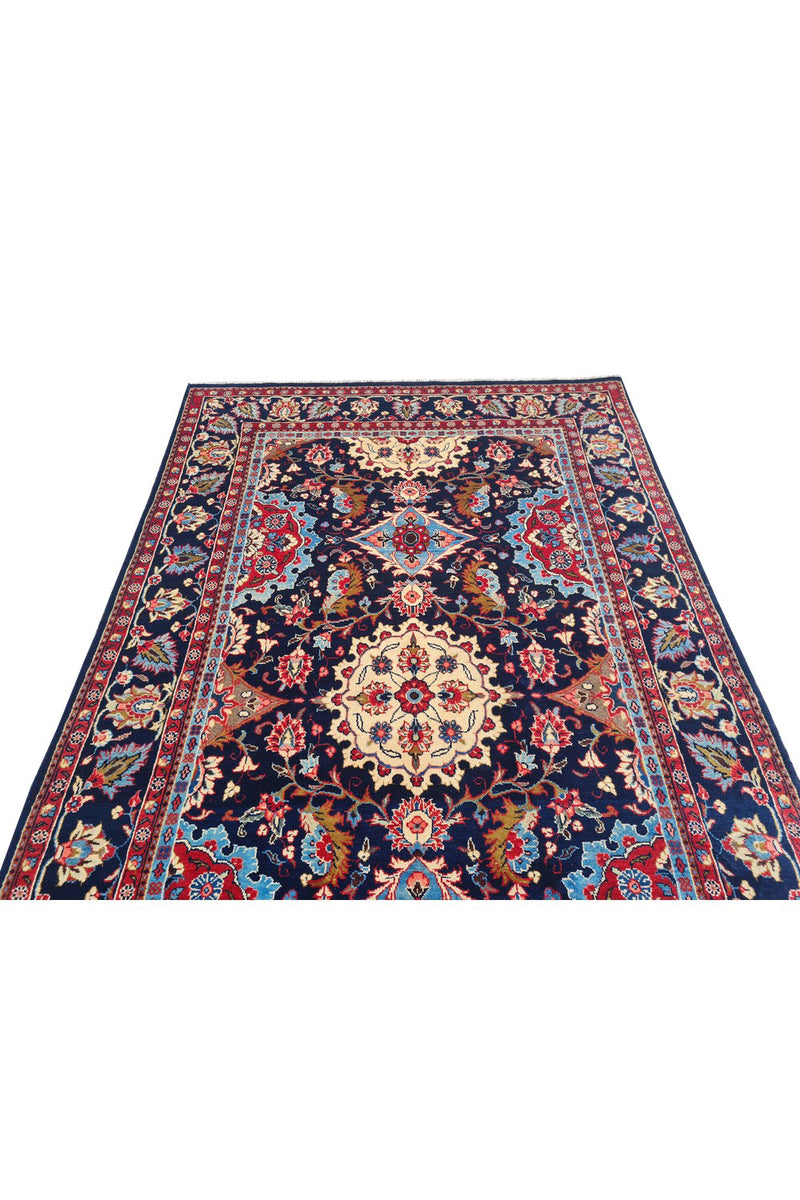 Authentic Hand Knotted Vintage Saroukh Wool Area Rug 7.7 x 4.6 Ft (1442 Ger-4)