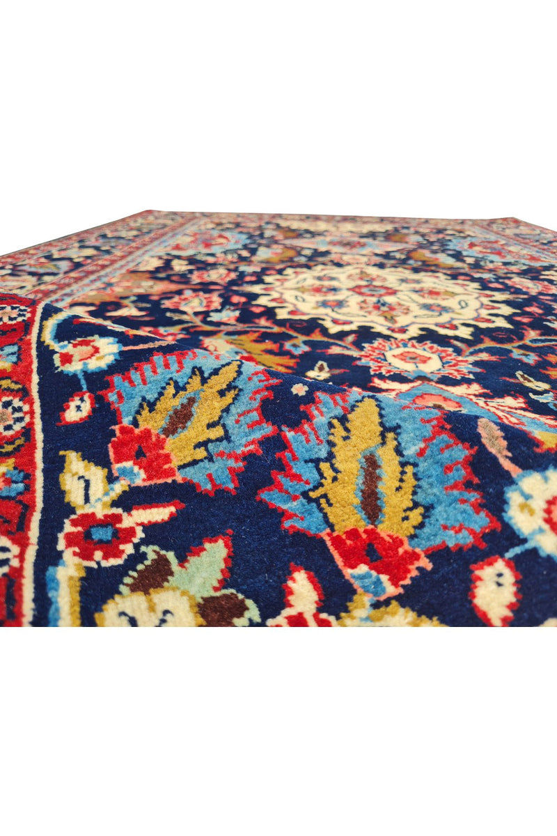 Authentic Hand Knotted Vintage Saroukh Wool Area Rug 7.7 x 4.6 Ft (1442 Ger-4)