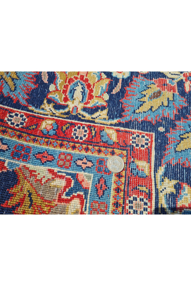 Authentic Hand Knotted Vintage Saroukh Wool Area Rug 7.7 x 4.6 Ft (1442 Ger-4)