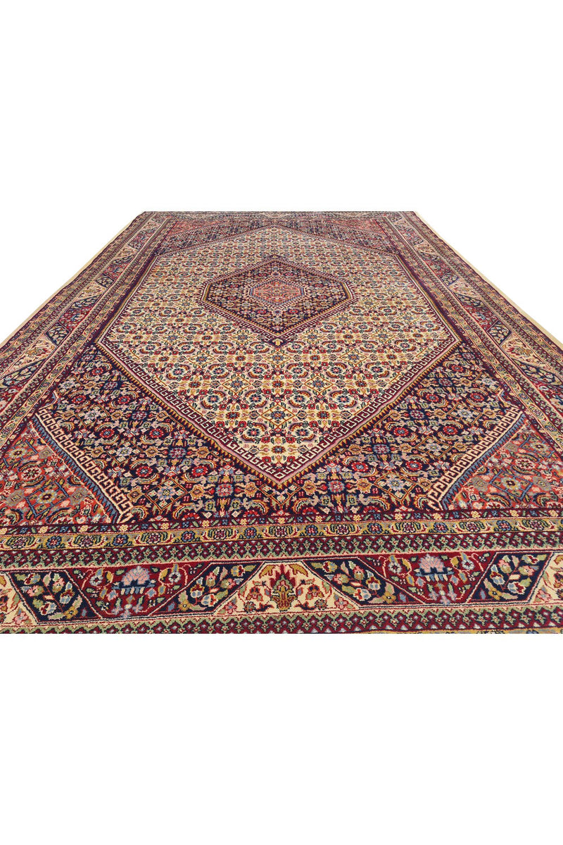 Authentic Hand Knotted Vintage Bijour Wool Area Rug 10.5 x 6.5 Ft (1443 Ger-4)
